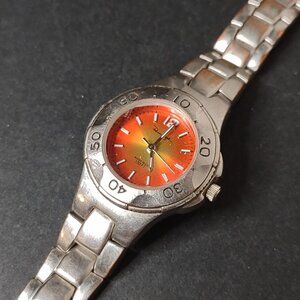 Distressed 6.5 Inch Panama Jack Watch With Orange Dial